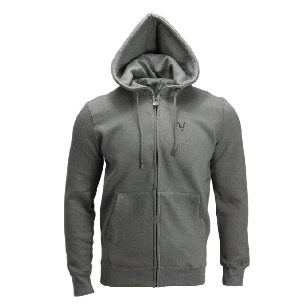 Hoddie Zipper Grau Logo Blau/Grün