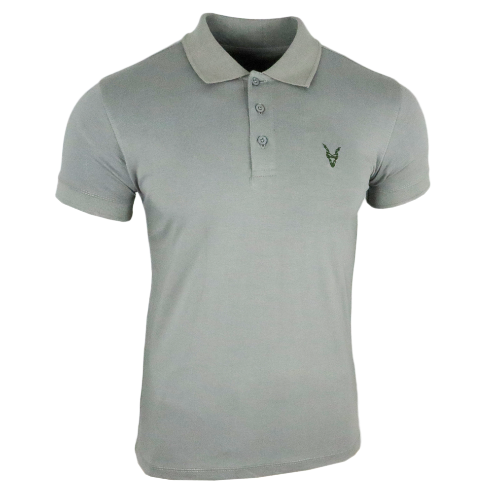 Polo Shirt Grau Logo Blau/Grün