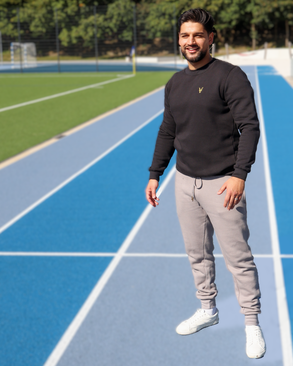 Pullover Schwarz Logo Rot/Gelb