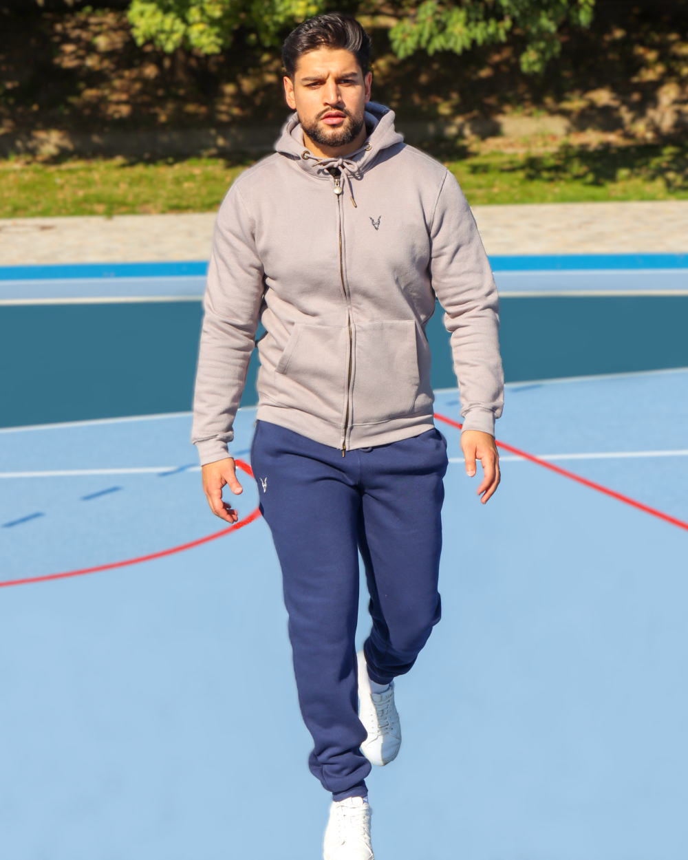 Hose Slim Fit  Blau Logo Rot/Weiß