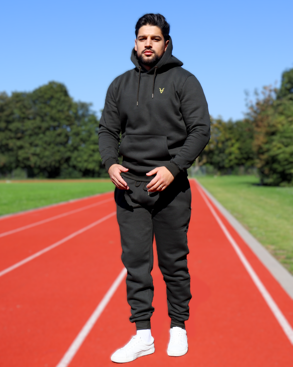 Hoodie Grün Logo Rot/Gelb