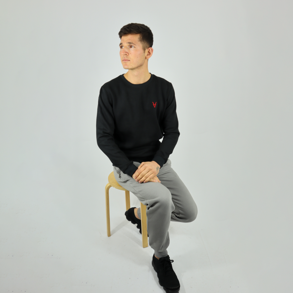 Pullover Schwarz Logo Rot/Gelb