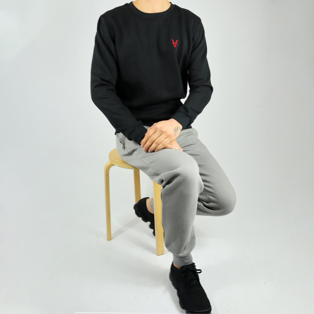 Pullover Schwarz Logo Rot/Gelb