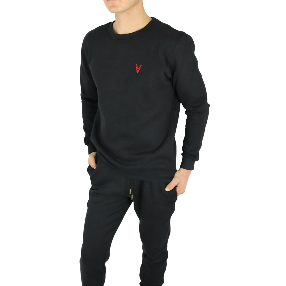 Pullover Schwarz Logo Rot/Gelb