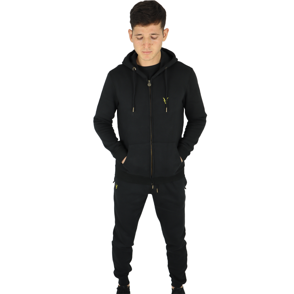 Hoddie Zipper Schwarz Logo Rot/Gelb