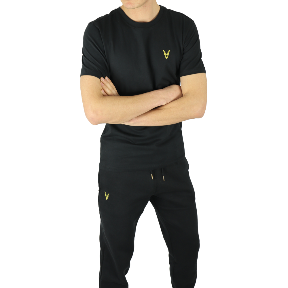 T-Shirt Schwarz Logo Rot/Gelb