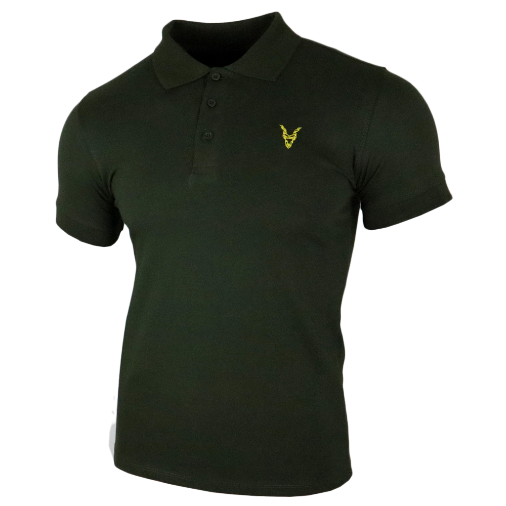 Polo Shirt Grün Logo Rot/Gelb