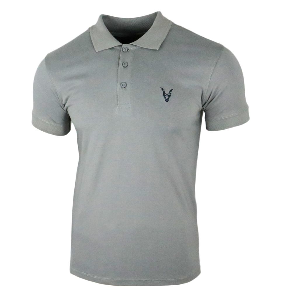 Polo Shirt Grau Logo Blau/Grün