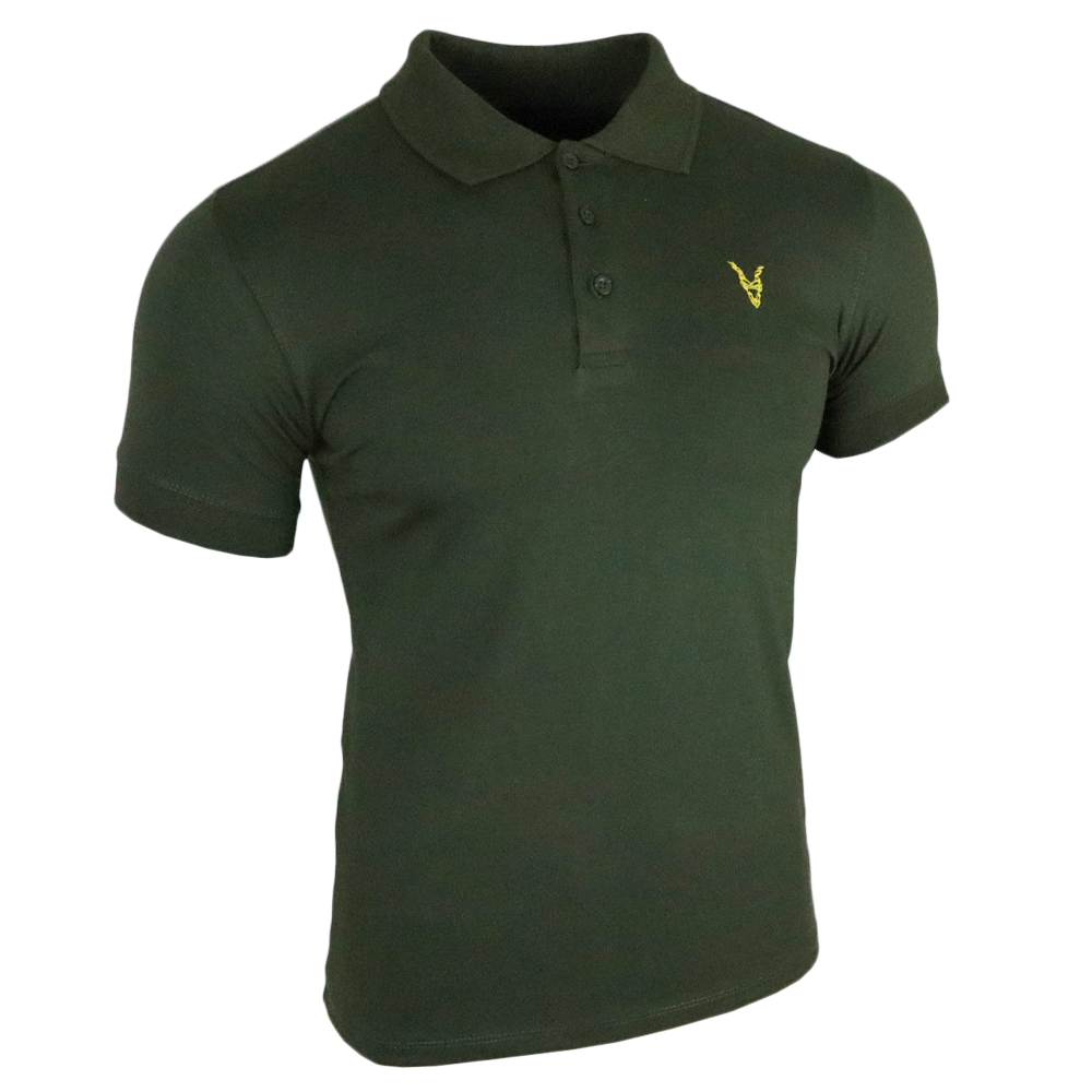 Polo Shirt Grün Logo Rot/Gelb