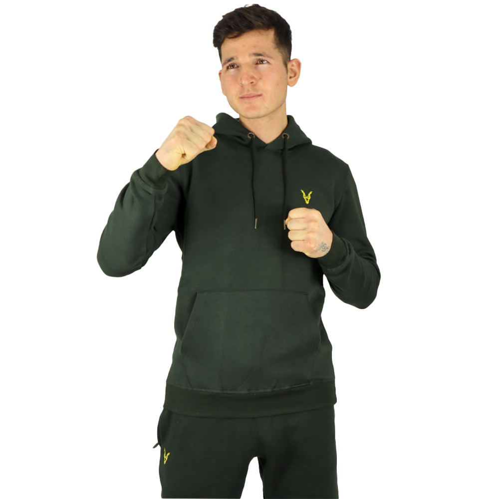 Hoodie Grün Logo Rot/Gelb