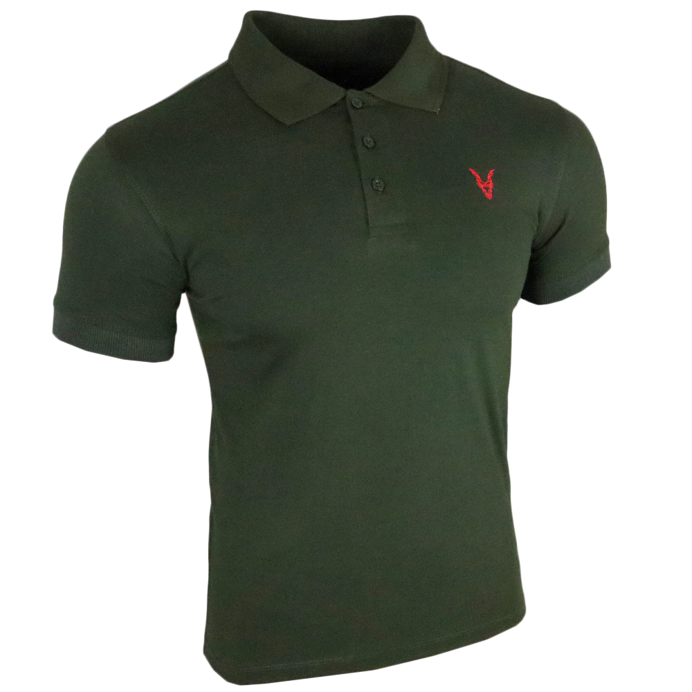 Polo Shirt Grün Logo Rot/Gelb