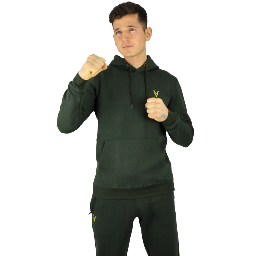 Hoodie Grün Logo Rot/Gelb