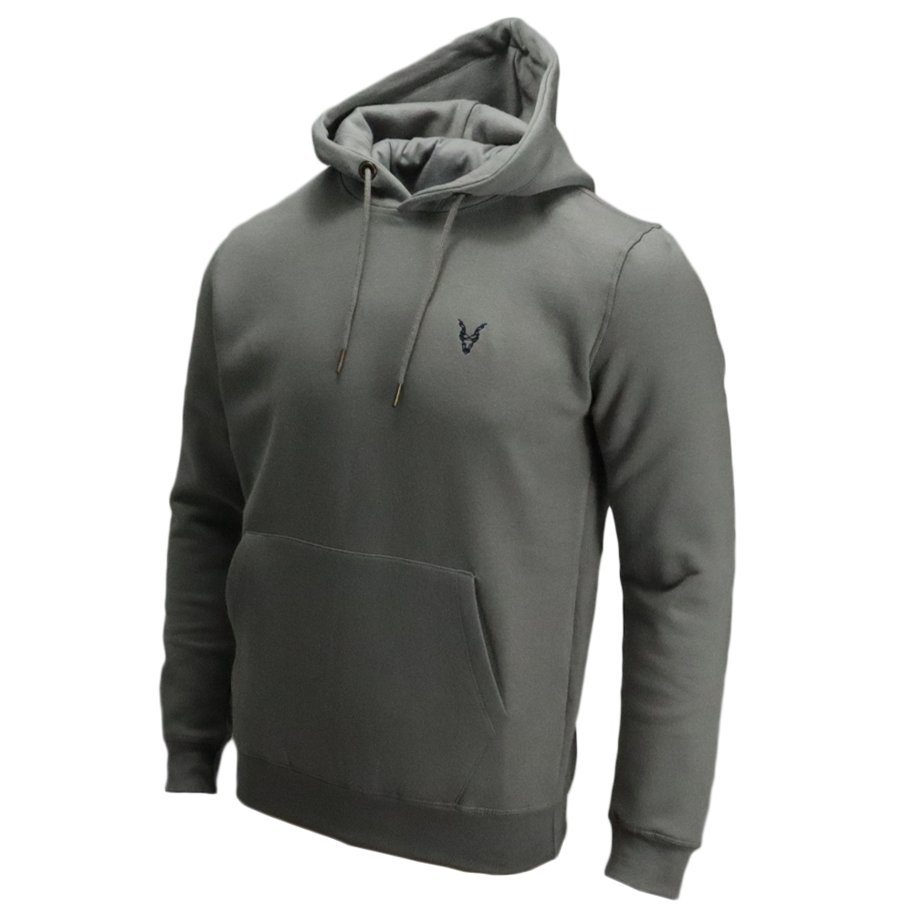 Hoodie Grau Logo Blau/Grün