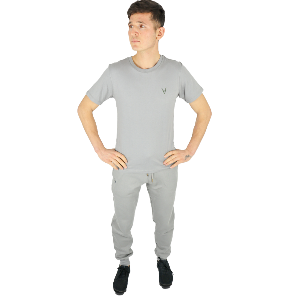 T-Shirt Grau Logo Blau/Grün