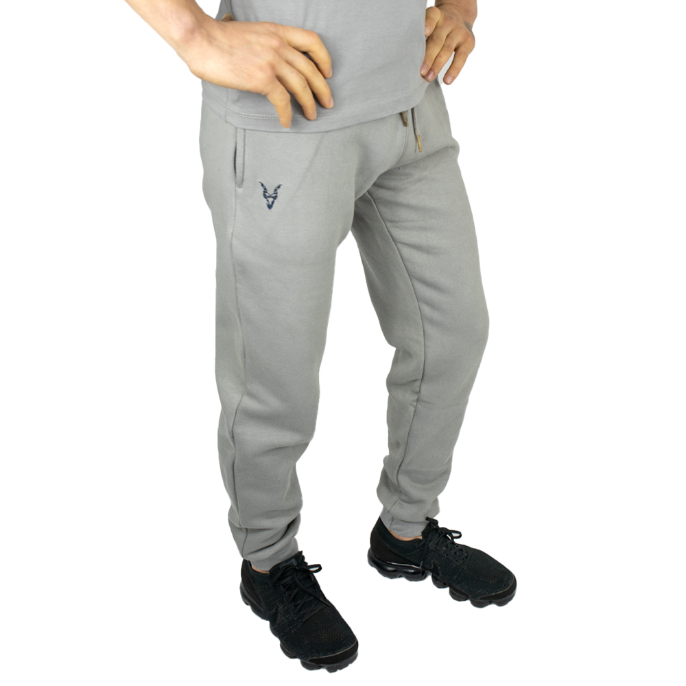 Hose Slim Fit  Grau Logo Blau/Grün