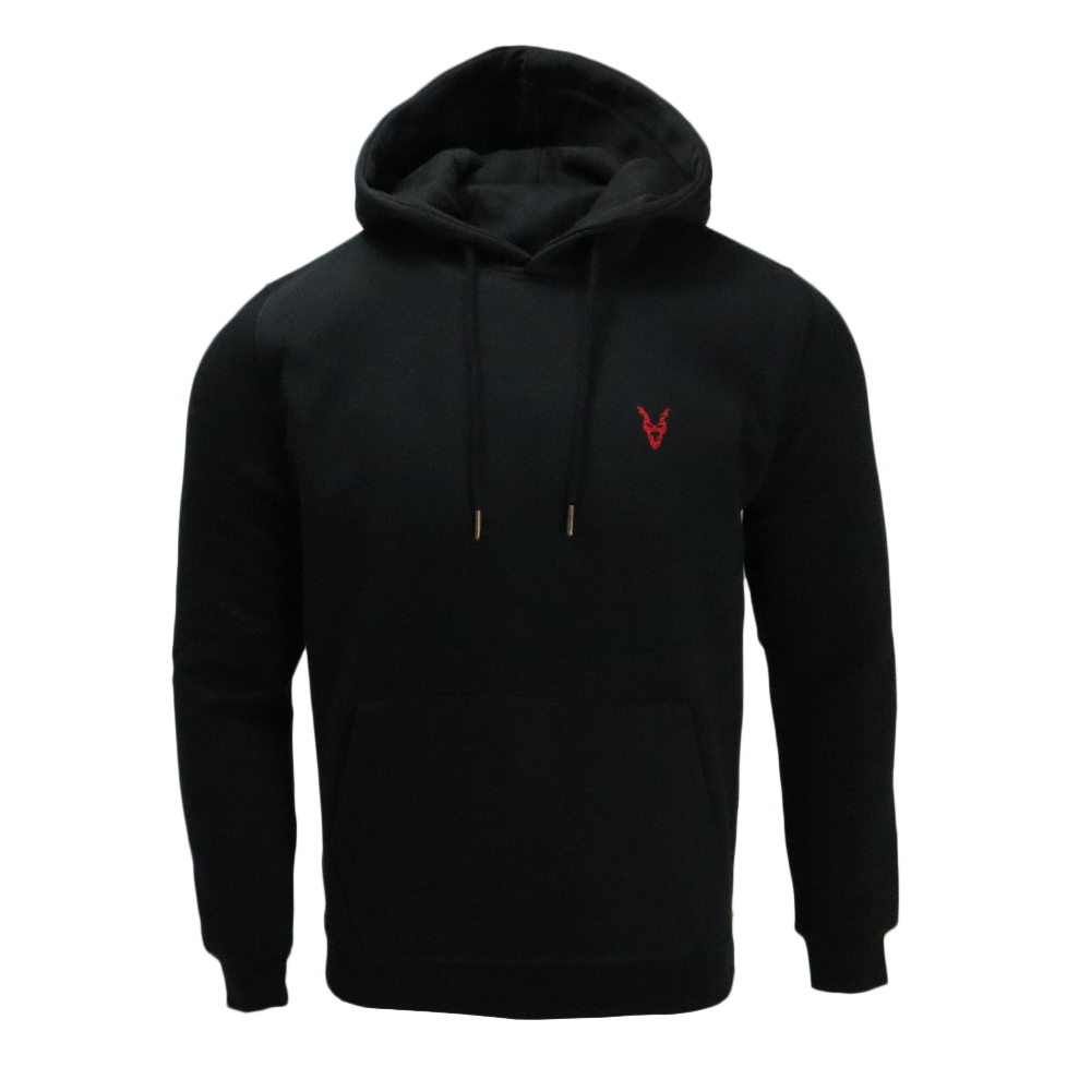 Hoodie Schwarz Logo Gelb/Rot