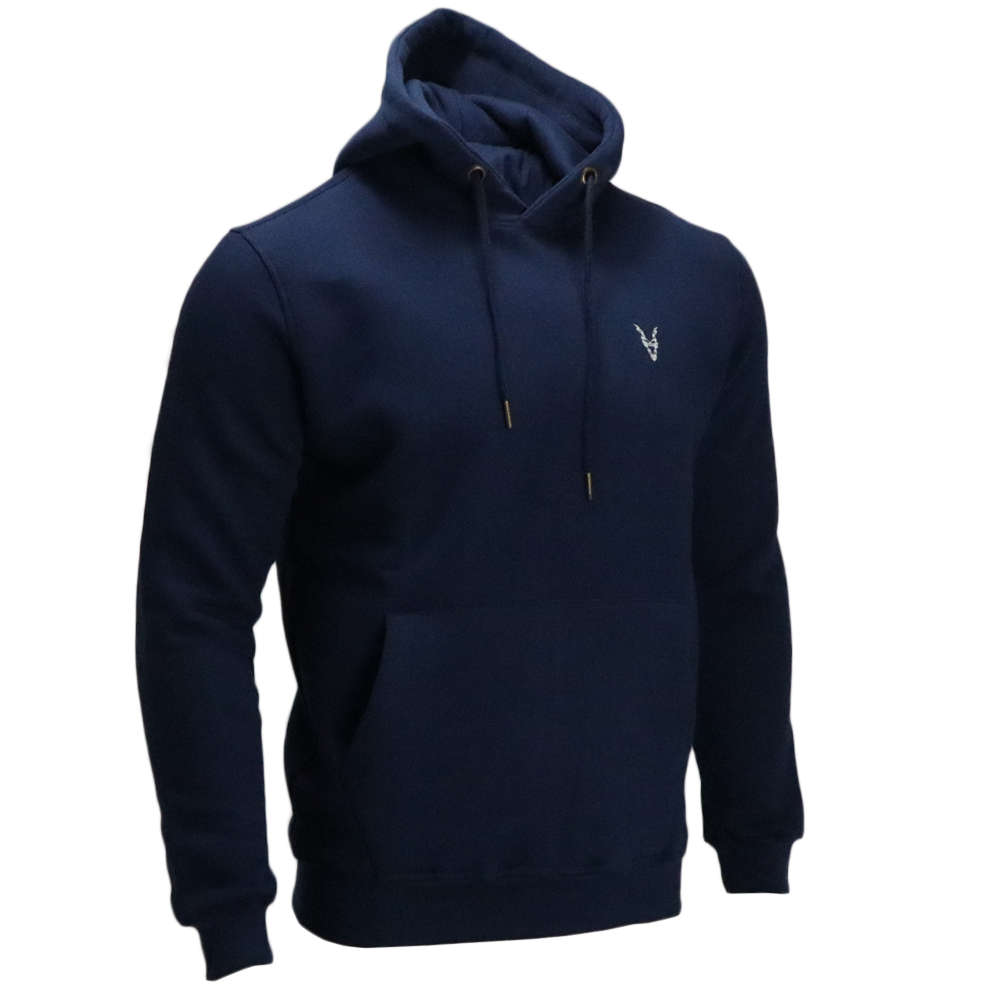 Hoodie Blau Logo Rot/Weiss